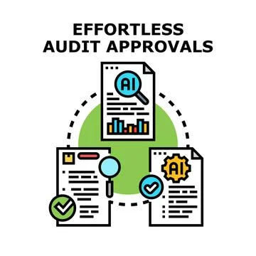 Effortless audit approvals process with artificial intelligence assistance Stock Illustration