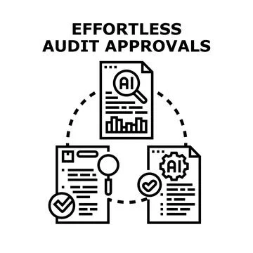 Effortless audit approvals process with artificial intelligence assistance Stock Illustration