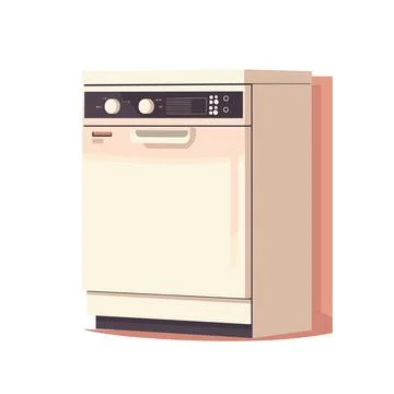Effortless Clean: Modern Washing Machine Illustration Stock Illustration
