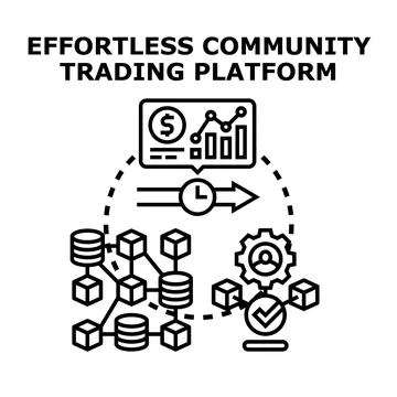 Effortless community trading platform concept illustration Stock Illustration