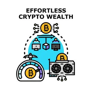Effortless cryptocurrency wealth generation and digital mining concept Stock Illustration