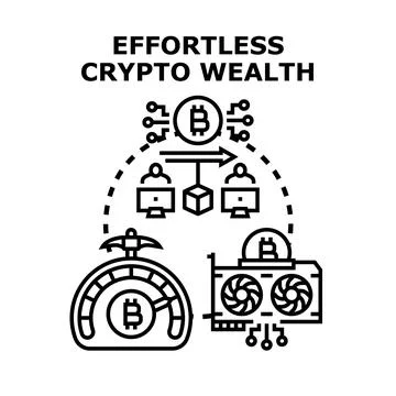Effortless cryptocurrency wealth generation and digital mining concept Stock Illustration