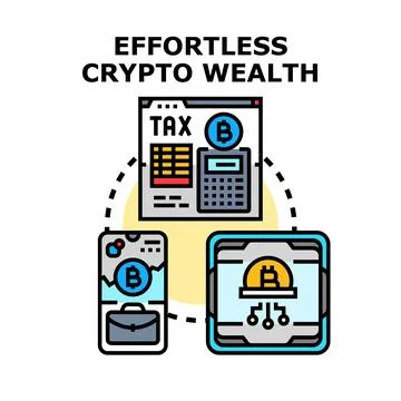 Effortless cryptocurrency wealth management and digital investment Stock Illustration
