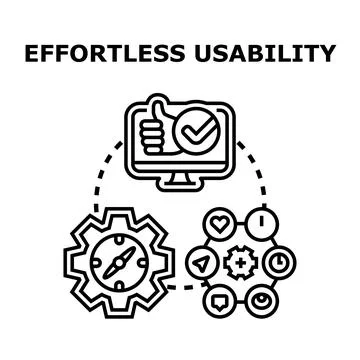 Effortless usability concept with digital interface elements Illustrazione stock