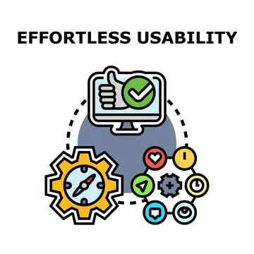 Effortless usability concept with digital interface elements Stock Illustration