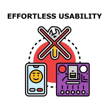 Effortless usability concept for interface development processes 스톡 일러스트