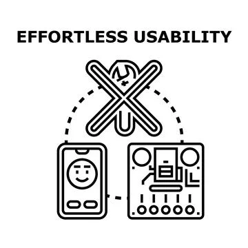 Effortless usability concept for interface development processes Stock Illustration