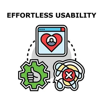 Effortless usability conceptual model for user experience Ilustração Stock