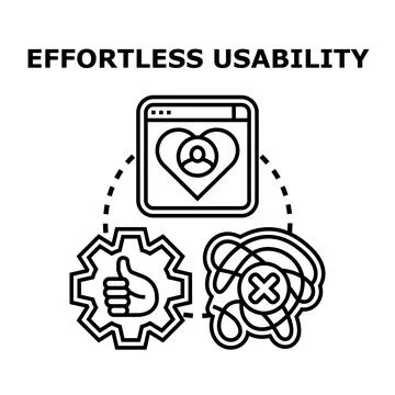 Effortless usability conceptual model for user experience Stock Illustration