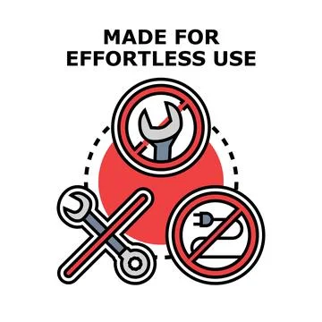 Effortless use concept, no tools or electricity needed Stock Illustration