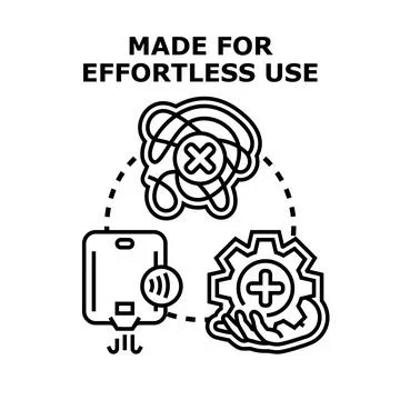 Effortless use concept simplifying complex problem solution Stock Illustration