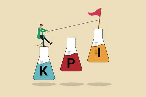 Efforts to reach the designed KPI Stock Illustration