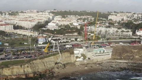 Efforts to Stop Soil Erosion at Sao Pedro Do Beach Are in Progress Видео 344746442