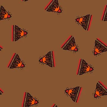 Effusive eruption lava vector seamless pattern Stock Illustration