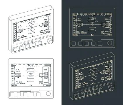 EFIS mini blueprints Stock Illustration