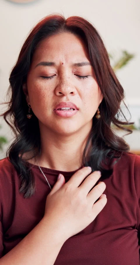EFT, tapping and woman in therapy for healing with anxiety relief, holistic Stock Footage 290482996