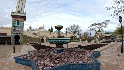Efteling amusement park in the Netherlands, dangerous roller coaster Stock Footage 329556367