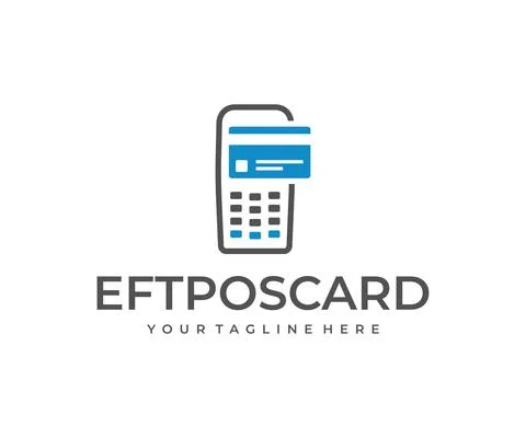 Eftpos Machine and Card Logo Design. Contactless Payment Vector Design Stock Illustration
