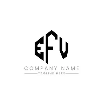EFV letter logo design with polygon shape. EFV polygon and cube shape logo .. Stock Illustration