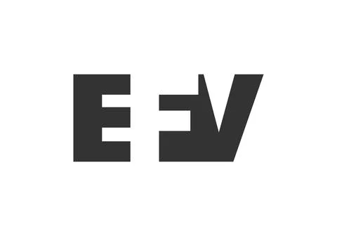 EFV logo design. Initial letter E F V bold font style for tech startups, co.. Stock Illustration