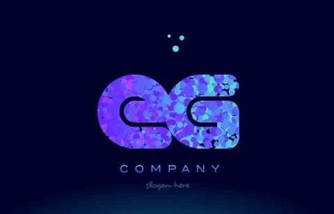 Eg e g bubble circle dots pink blue alphabet letter logo icon vector Stock Illustration