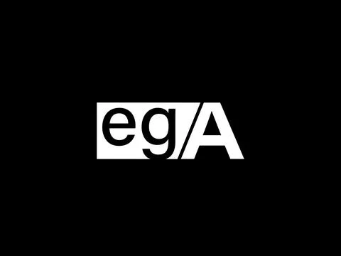 EGA Logo and Graphics design vector art, Icons isolated on black background Illustrazione stock