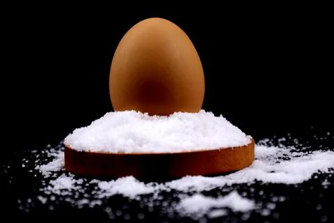 Egg above salt 写真素材
