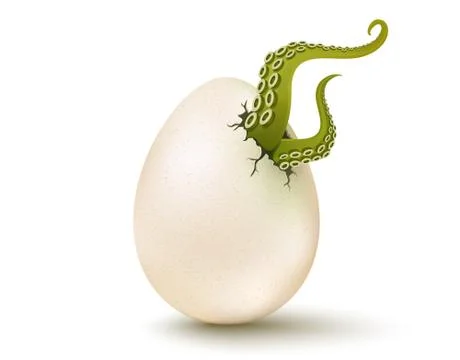 Egg with aliens tentacles Stock Illustration