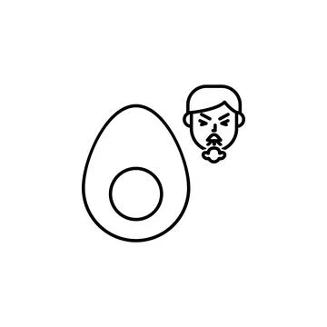 Egg, allergic face icon. Element of problems with allergies icon. Thin line icon Stock Illustration