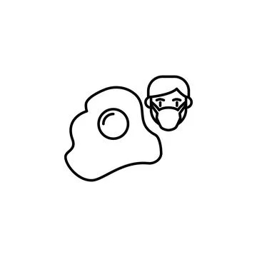 Egg, allergic face icon. Element of problems with allergies icon. Thin line icon Stock Illustration