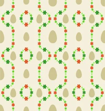 Egg and blossom easter pattern vector illustration 库存插图
