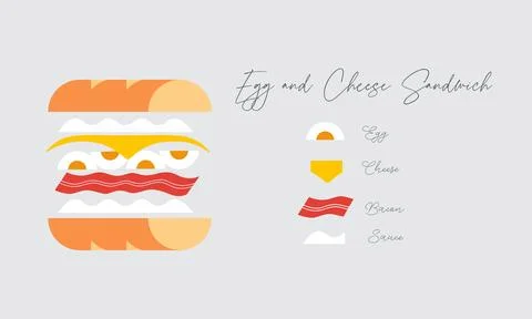 Egg and cheese sandwich Stock Illustration