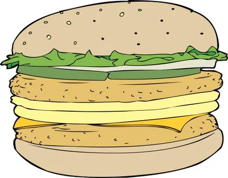 Egg and chicken burger Stock Illustration