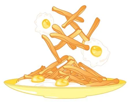 Egg and chips Illustrazione stock