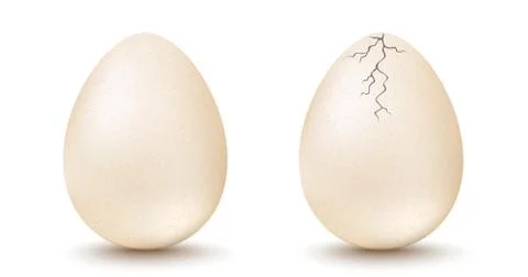 Egg and cracked egg Stock Illustration