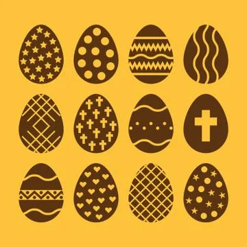 The egg and easter 12 icon. Easter, egg symbol. UI. Web. Logo. Sign. Flat design Stock Illustration