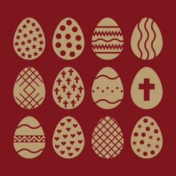 The egg and easter 12 icon. Easter, egg symbol. UI. Web. Logo. Sign. Flat design Stock Illustration
