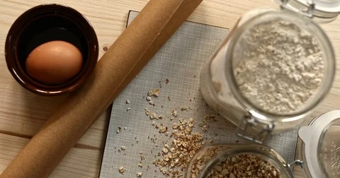 Egg and ingredients Stock Footage 84712640