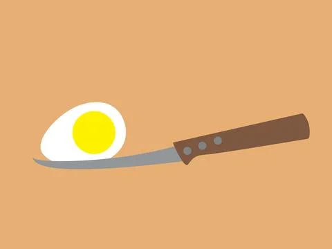 Egg and a knife Stock Illustration