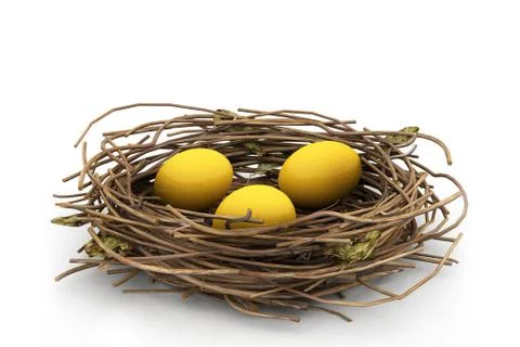 Egg and nest Illustrazione stock
