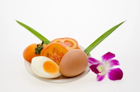 Egg and orchid 库存照片