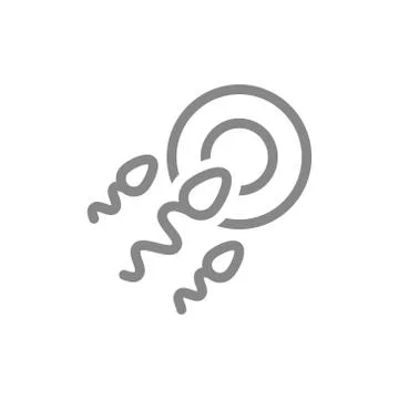 Egg and sperm line icon. Human fertilization symbol Stock Illustration