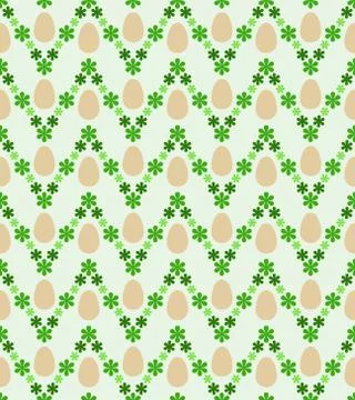 Egg and zigzag blossom easter pattern vector illustration 스톡 일러스트
