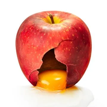 Egg in apple Stock Photos