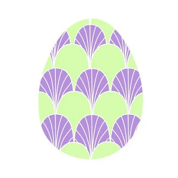 Egg with art deco pattern, Easter holiday design element, vector Stock Illustration