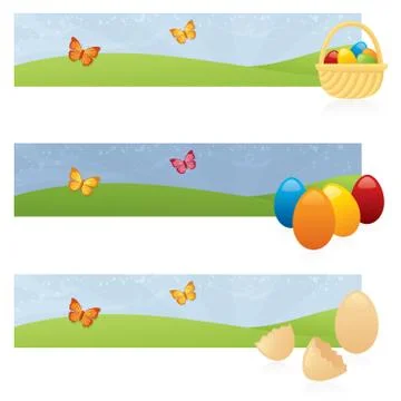 Egg banners Stock Illustration