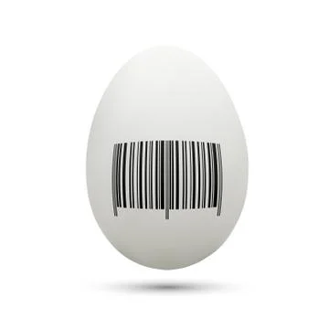 Egg with bar code isolated on white background Illustrazione stock