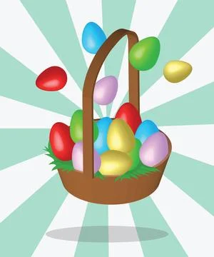 Egg basket, easter concept Stock Illustration