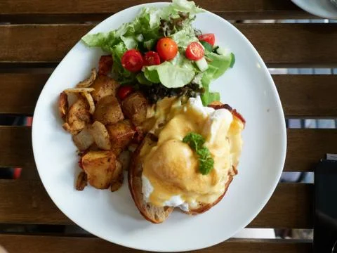 An egg benedict breakfast Stock Photos
