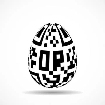 Egg with binary code inside isolated on white background. Vector illustration Stock Illustration